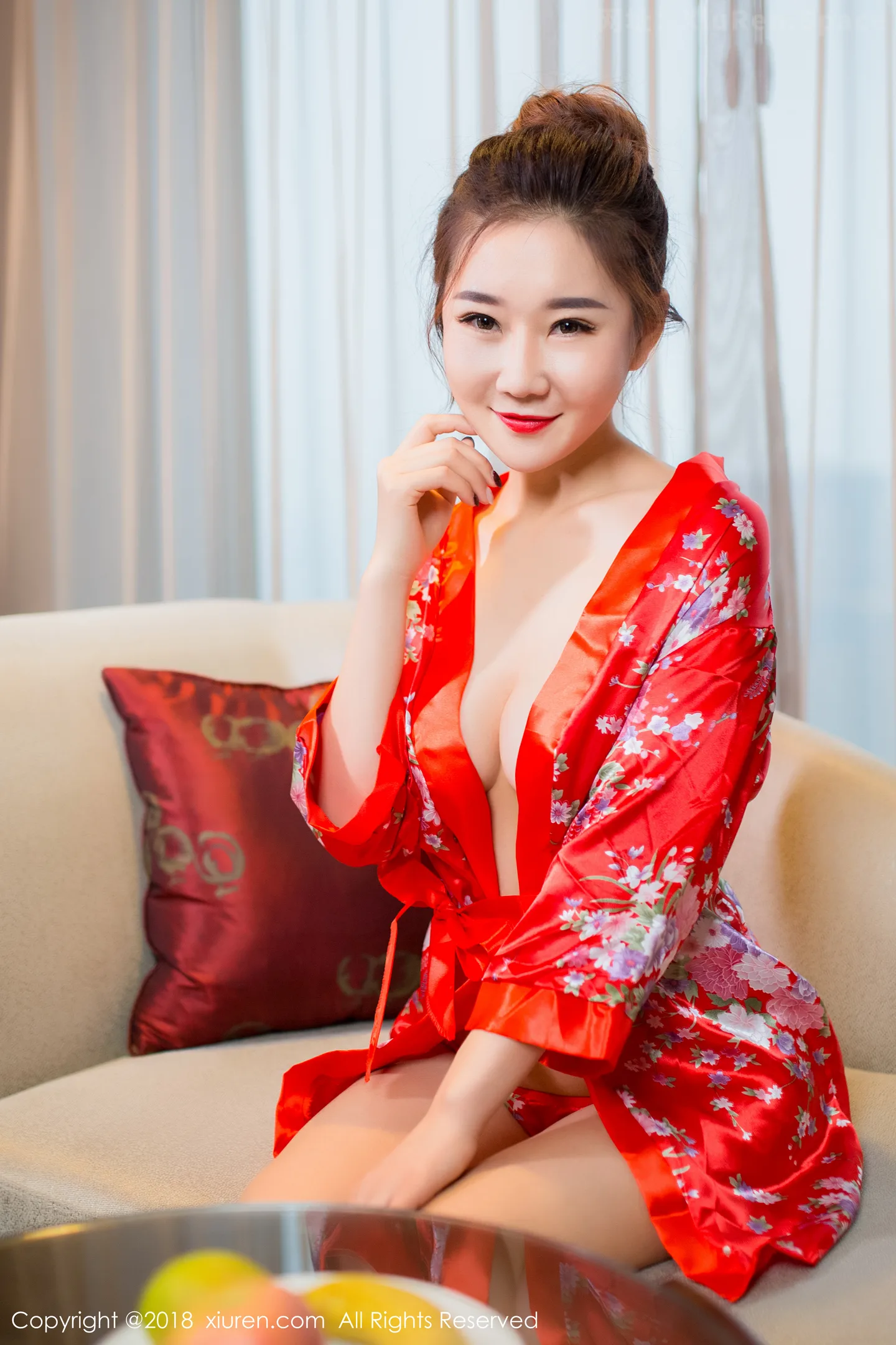 图片[2]-[XiuRen秀人网]VOL.892 嫩模棉花糖candy红色和服秀傲人豪乳+半透内衣诱惑写真63P-秀人网官方网站
